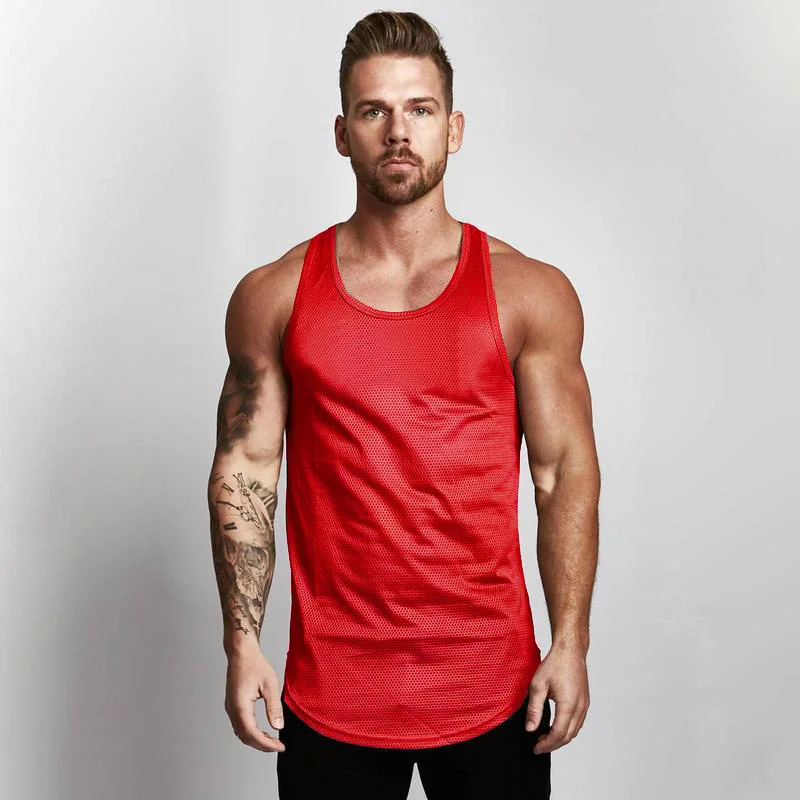 

Running Vest Men Fitness Y Back Stringer Tanktop Summer Gym Clothing Summer Mesh Sport Vest Men Bodybuilding Sleeveless Shirt