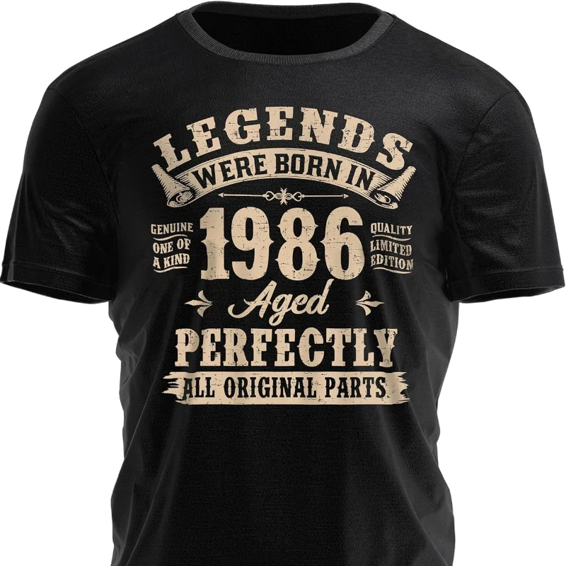 Legends Were Born in Fashion T-Shirt Vintage Milestone Year Aged Perfectly Shirts Celebrating Birthday Retro Mens Graphic Tees