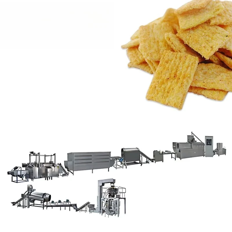 Corn Wheat Flour Snack Machine Production Line Fried Chips Bugles Food Making with Mixer Fryer