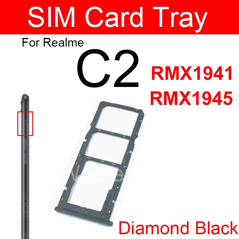 

For Realme C1 C3 C3i 2019 Dual SIM Card Tray Slot Holder Sim Card Reader Adapter Socket Sim Card Reader Repair Parts