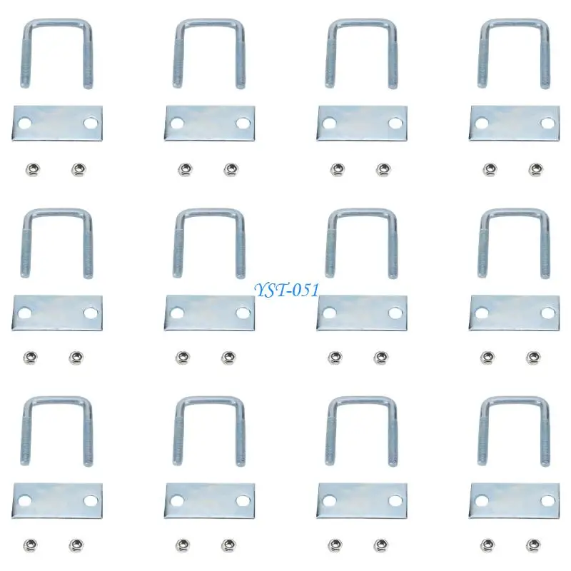 

E15A 4Pieces Rustproof U Bolt Set Accessory for Locking Spring On Sailboats Ski Boats Trailer Suspensions Easy Setups