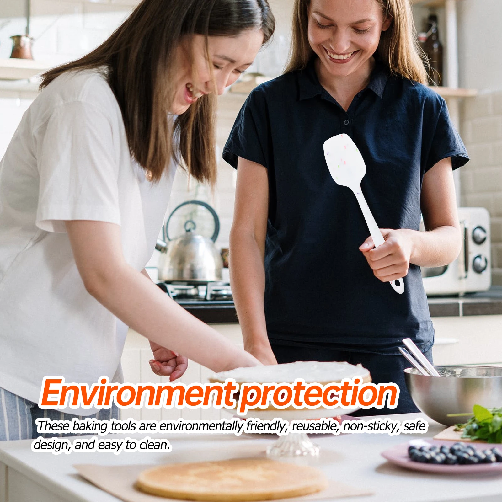 

5Pcs Silicone Baking Spatula Set Non-Stick Eco-Friendly Scraper Set for Indoor Outdoor Cooking Restaurant Hotel Kitchen