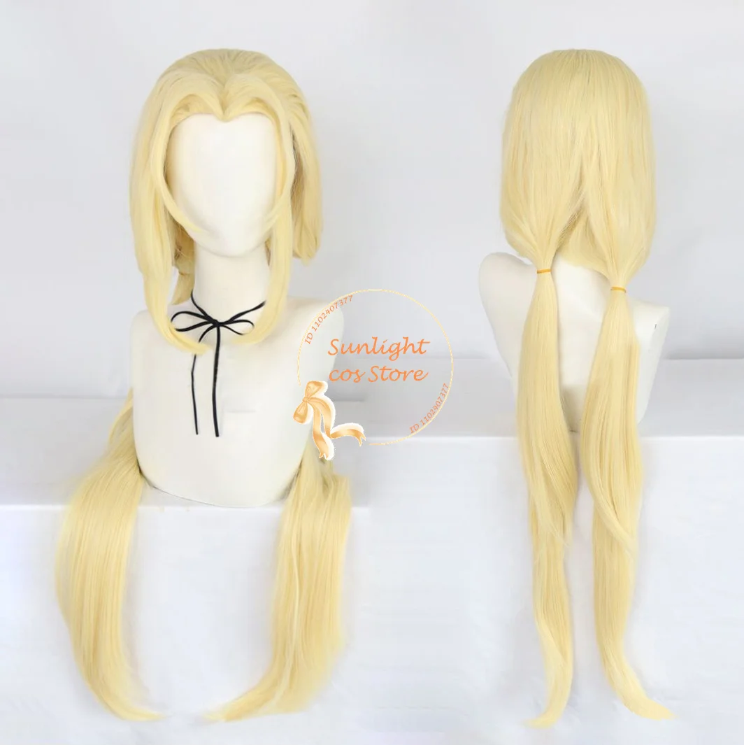 Anime Tsunade Cosplay Wig 100cm Long Blonde Women Tsunade Wigs Heat Resistant Synthetic Hair Party Cosplay Costume Wig + Wig Cap