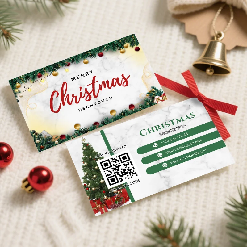 

Custom Christmas Business Cards Double Sided Glossy for Bakery Cake Shop Printing with Free Design Service DSGNTOUCH