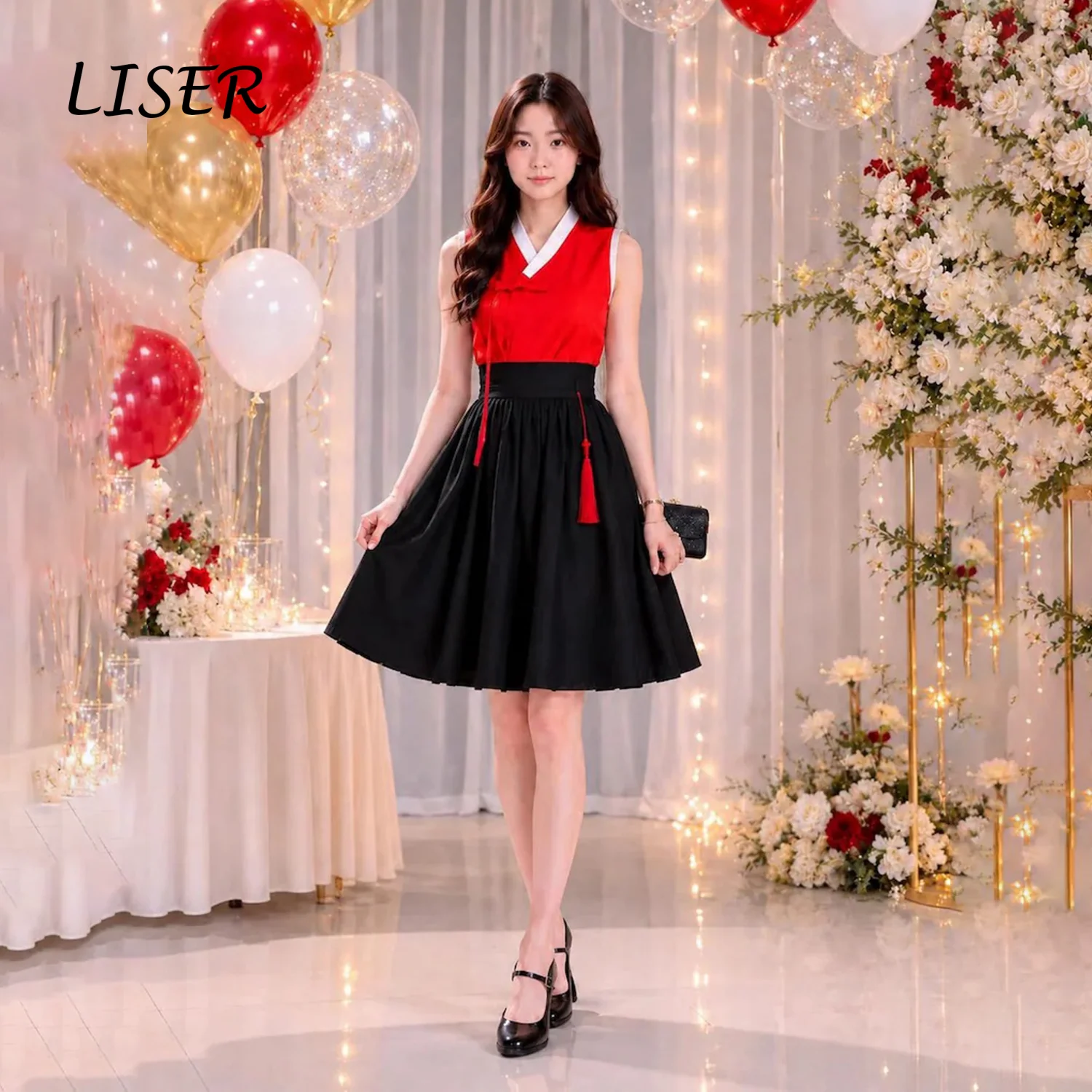 liser-abito-tradizionale-coreano-personalizzato-per-donne-top-senza-maniche-rosso-e-minigonna-nera-outfit-per-matrimoni-e-servizi-fotografici