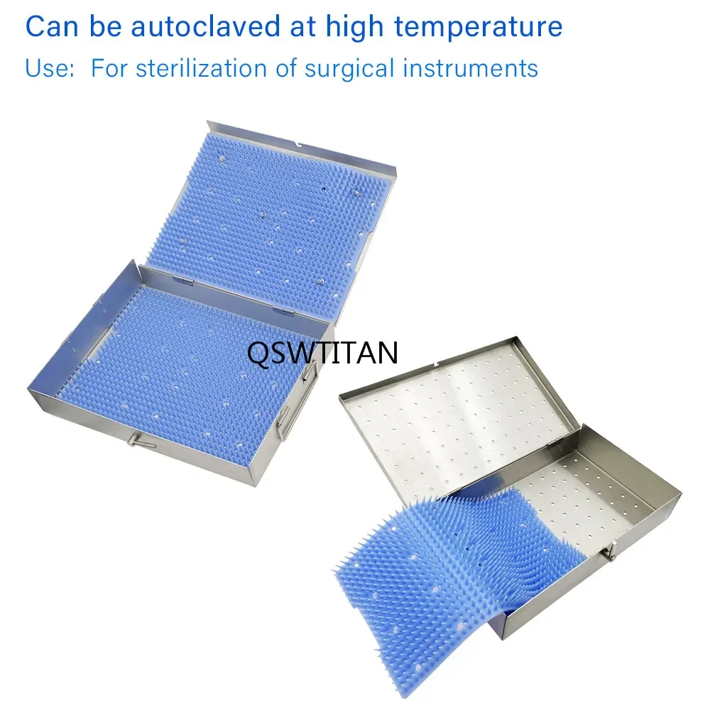 Sterilization Tray Case With Silicone Pad Aluminium Alloy Disinfection Box For Holding Instrument