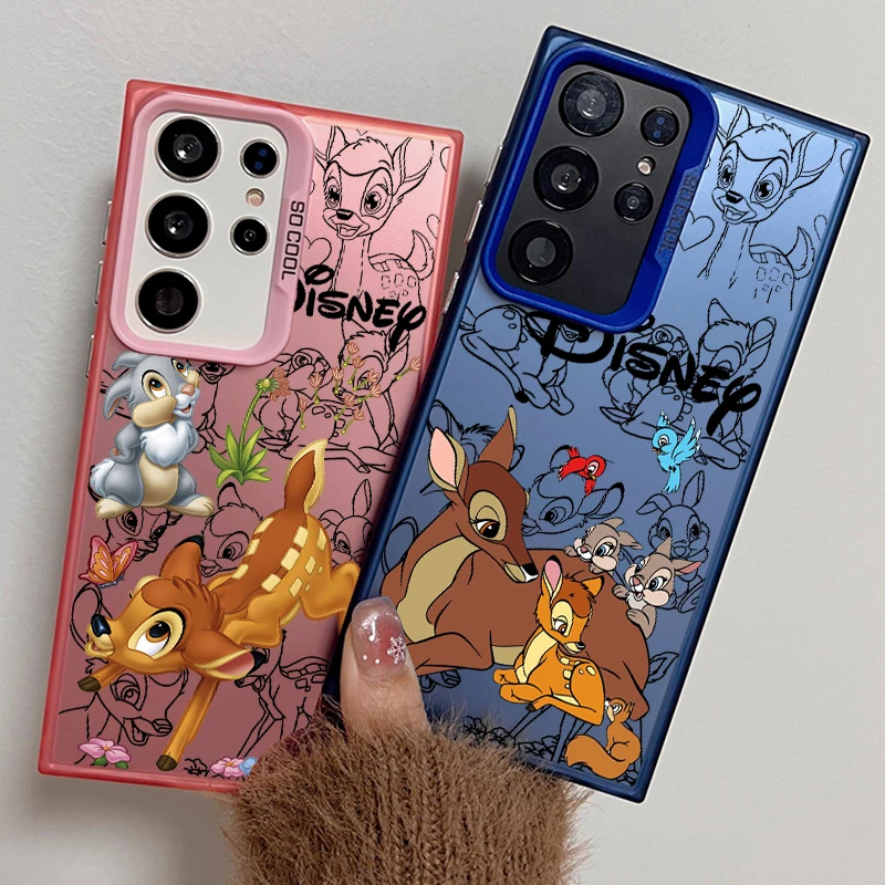 

Disney Deer Bambi Cartoon For Samsung Galaxy S25 S24 S23 S22 S21 S20 Ultra Plus FE 5G Colorful Silver Phone Case TPU Cover