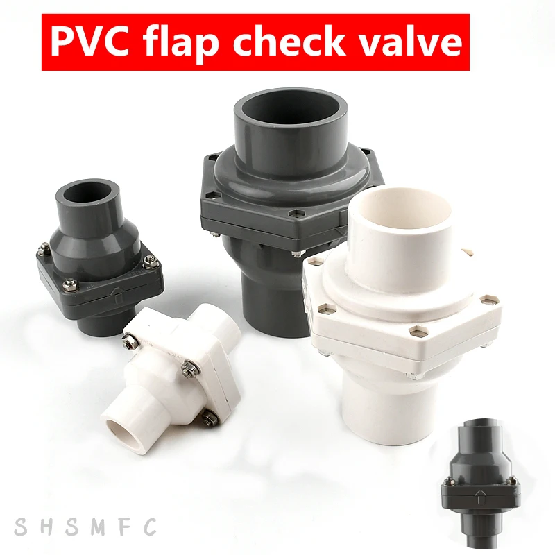 1PC 25~140mm PVC Flap Check Valve Fish Tank Accessories Aquarium Tube Fittings Garden Irrigation PVC Pipe Check Valve Connector