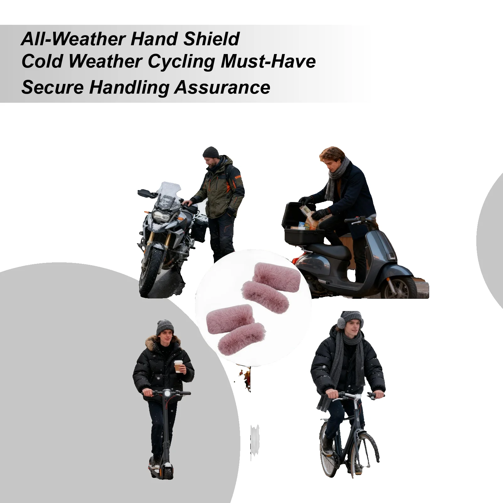 

Motorcycle Handle Cover Plush Hand Guard Motorcycle Handlebar Grip Cover For Motorbike Riding Snowmobile Atv Winter Summer