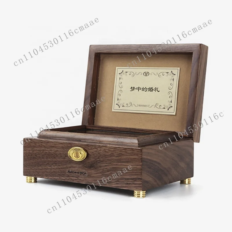 Rhythm 30-tone wooden music box custom engraving high-end pop melody music creative marketing gifts