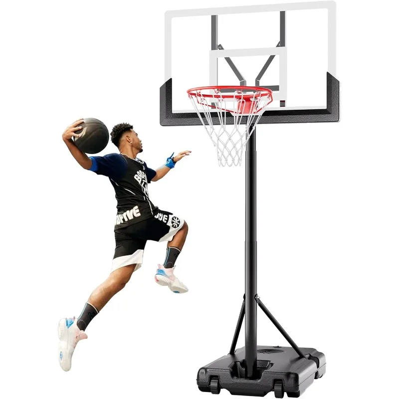 

Basketball Hoop with Adjustable Height Portable Basketball Goal System for Outdoor Indoor Use 45 inches Heavy-Duty Steel Frame B