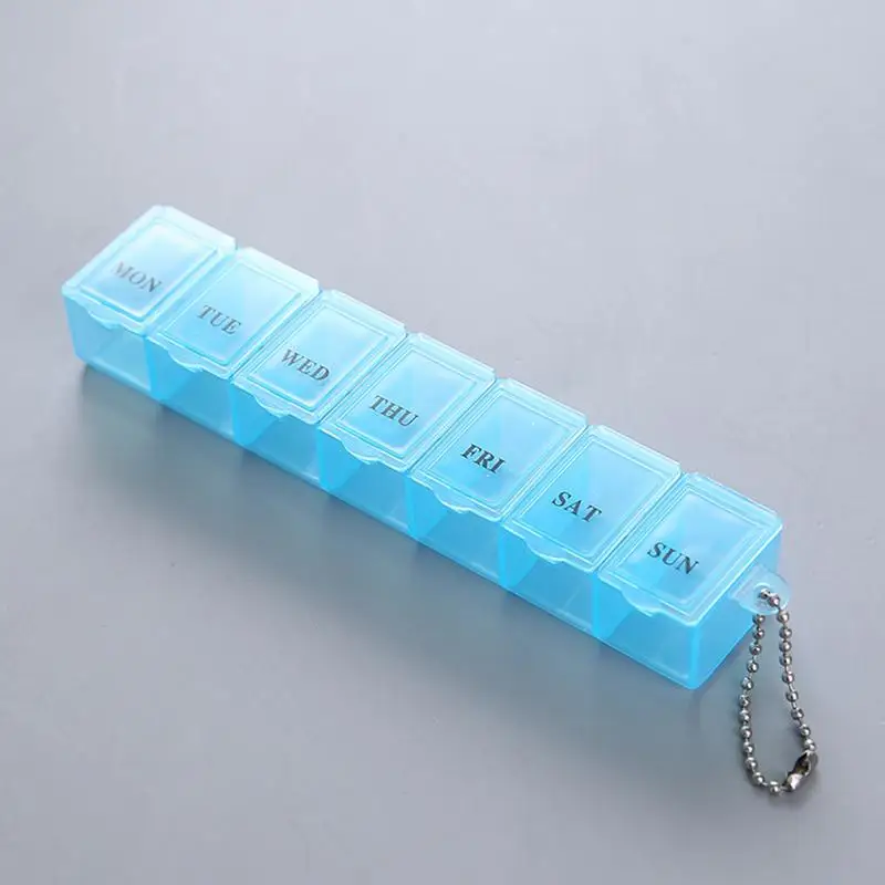 Clear 7 Day Pill Medicine Box Weekly Tablet Holder Storage Organizer Container Case Pill Box Splitters Mini 7 Cells Pill Boxes