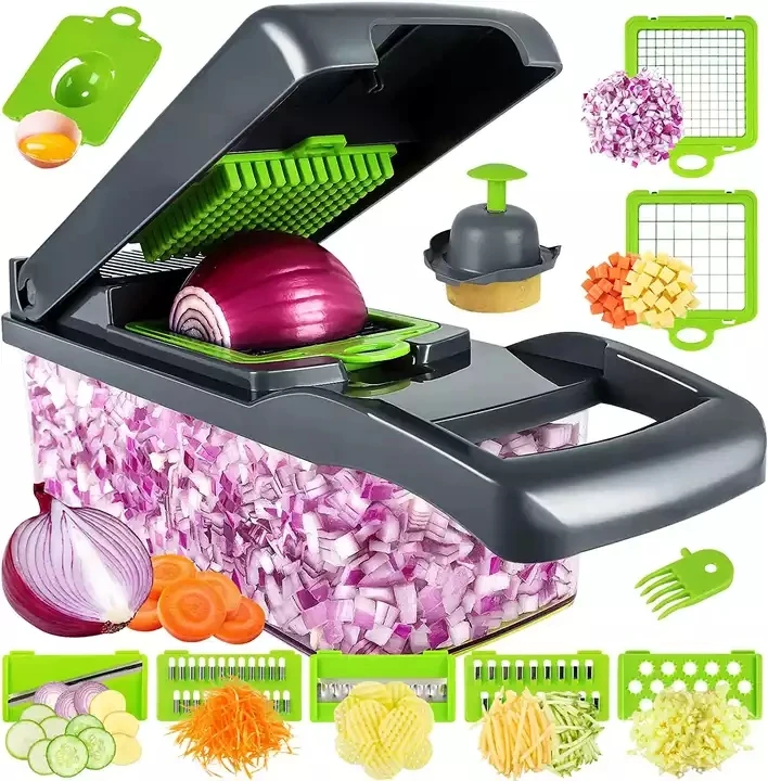 

New Arrival Multifunctional 16 in 1 Handheld Vegetable Chopper Onion Cutter Potato Peeler Kitchen Fruits Slicer Vegetable Cutter