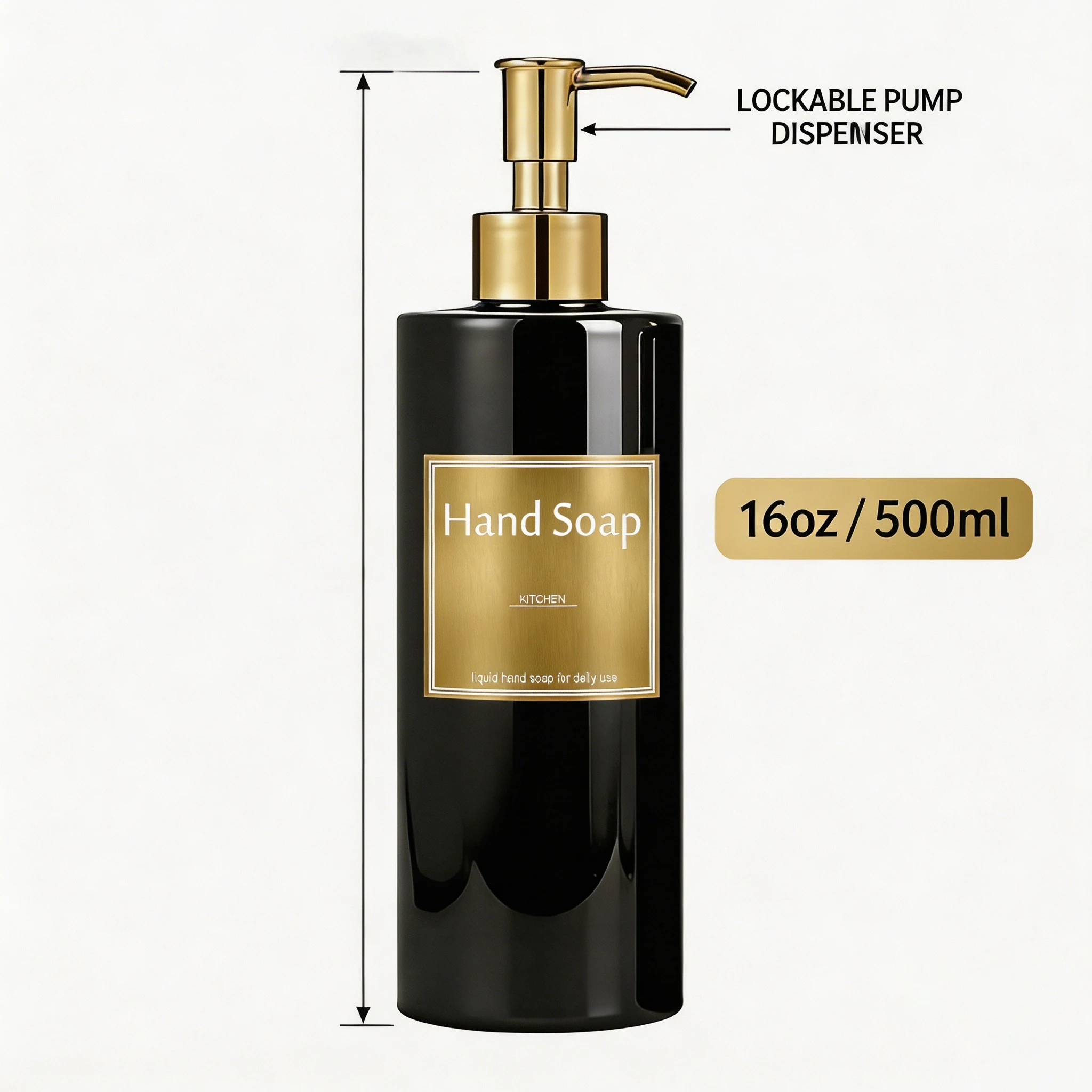 Black Gold Refillable Soap Dis - Home Bathroom Soap Dispenser 评论和价格