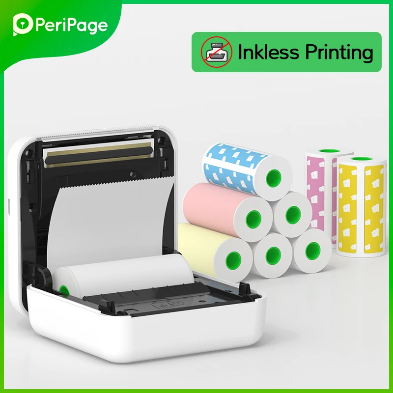 PeriPage Portable 304dpi Thermal Picture Photo label Mini Printer Brown Red Yellow A6 Thermal Label Printer
