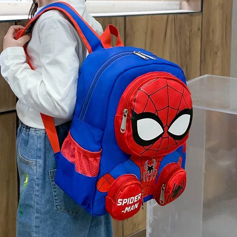 Spiderman Backpacks Super Heroes Student School Bag Cartoon 3d Stereo Kindergarten Backpack Children\'s Travel Bag Gift