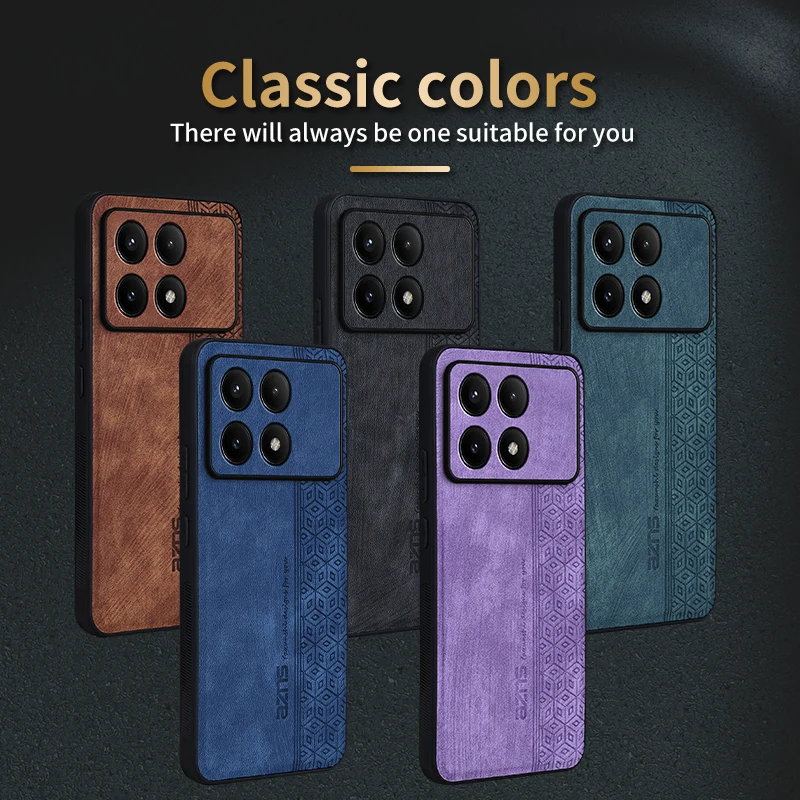 POCO F6 PRO 5G Case Luxury PU Leather Clothes Skin Texture Slim Ultra Back Cover For Xiaomi POCO F6PRO Phone Funda Cases