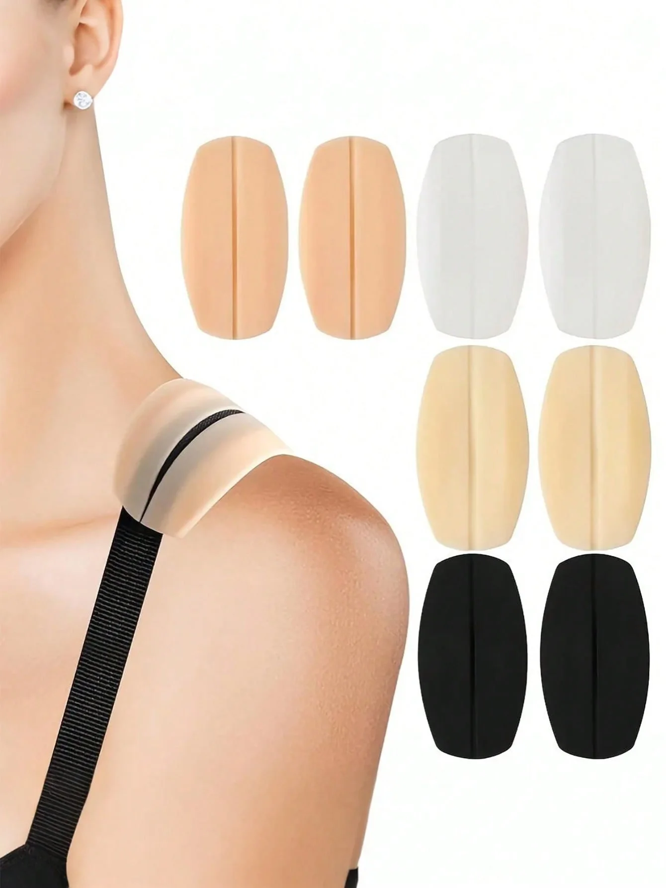【Seasonal Pack】2-piece set, thin invisible silicone anti-slip shoulder pads, anti-slip strap tool for bras and underwear, anti-side-slip seamless pressure-reducing pads, suitable for all seasons