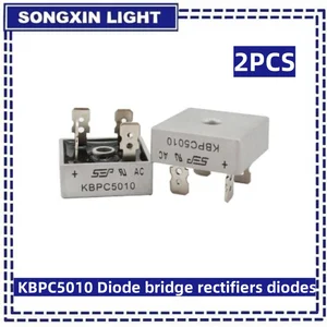 2pcs/lote KBPC5010 Rectificadores de puente de diodo Diodos 50A 1000V KBPC 5010 Rectificador de potencia Componentes electrónicos de diodo 8 Mejores rectificadores de puentes de ventas - №1