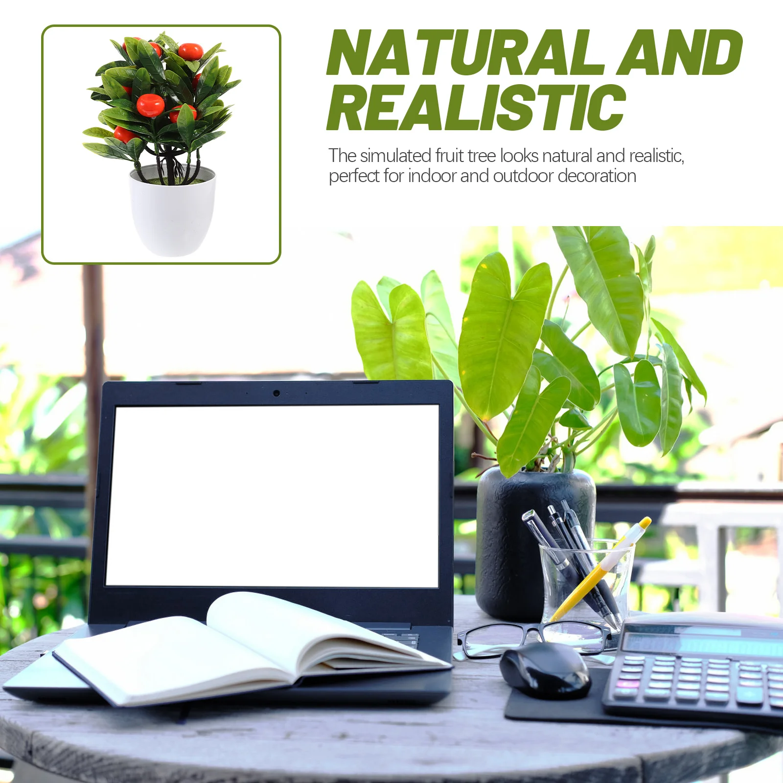 

Artificial Fruit Tree Pot Lifelike Simulation Bonsai Realistic Home Office Faux Fruit Plant Decor Realistic Bonsai