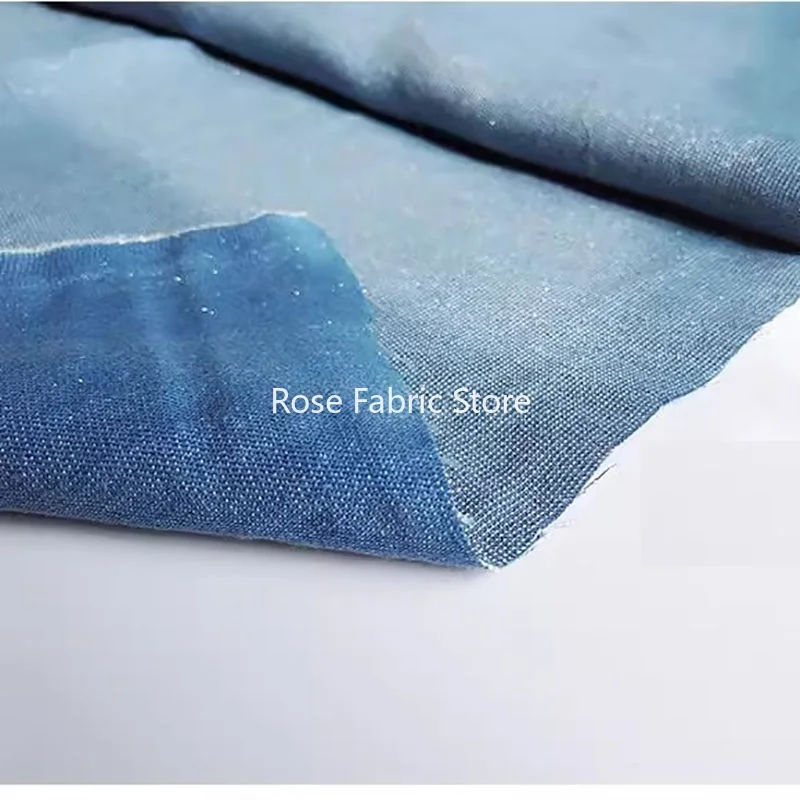 1 미터 경량 청바지 반짝 이는 Lurex 패션 데님과 금속 직물 DIY 봉제 드레스 바지 세척 후 Tissus