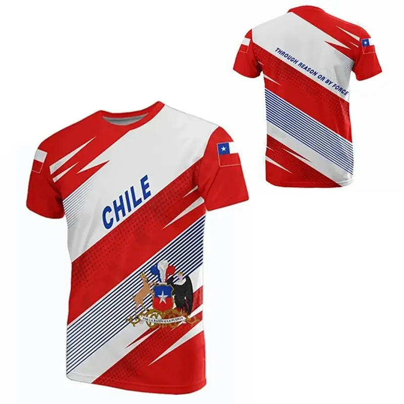 Chilean Flag Graphic T Shirts Chile Veteran 3D Printed T Shirt For Men Casual Sports Tshirt Streetwear Oversized O-Neck Tee Tops