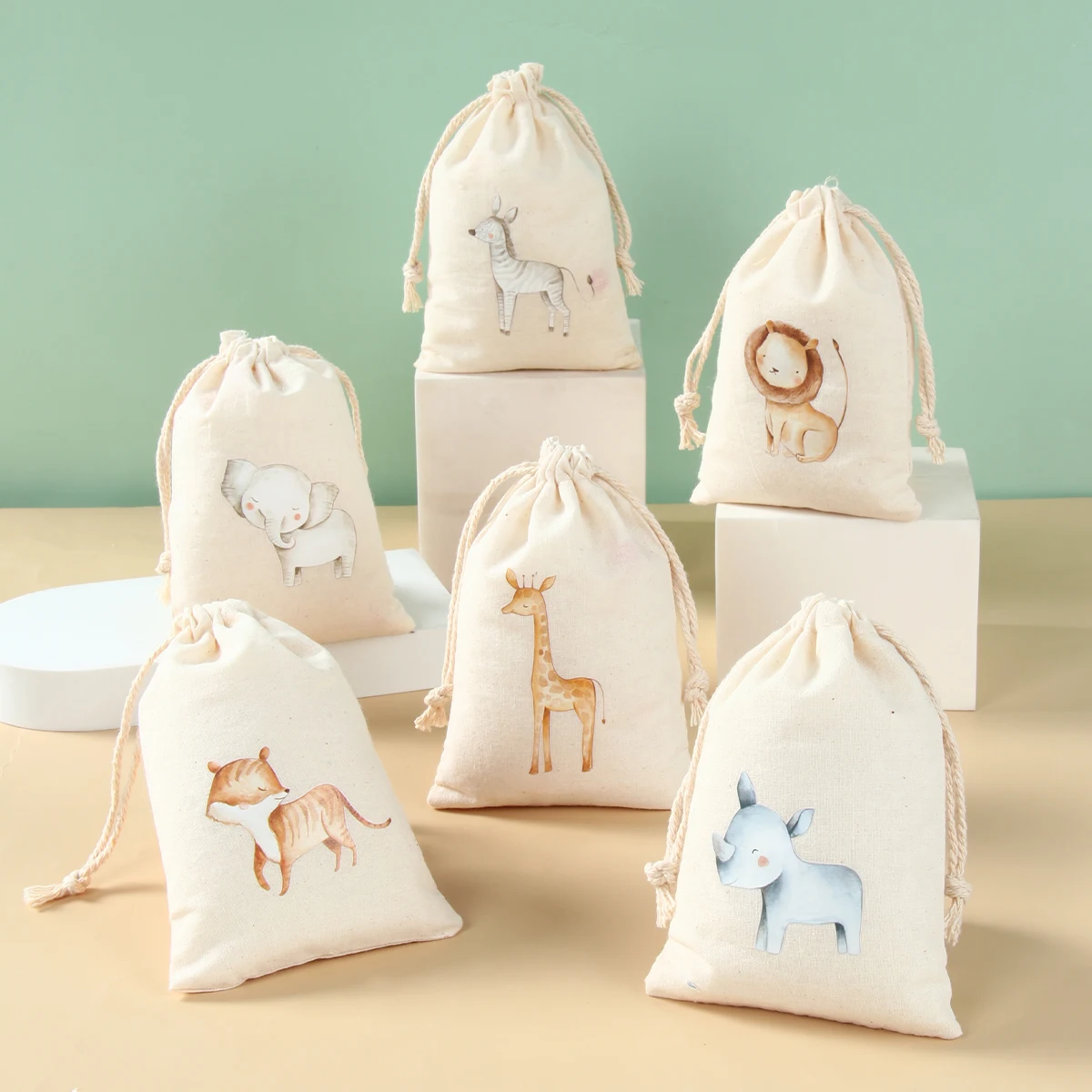 6 個動物ユニコーン恐竜コットンギフトバッグ誕生日パーティー - Cotton Candy Cone のレビューと価格