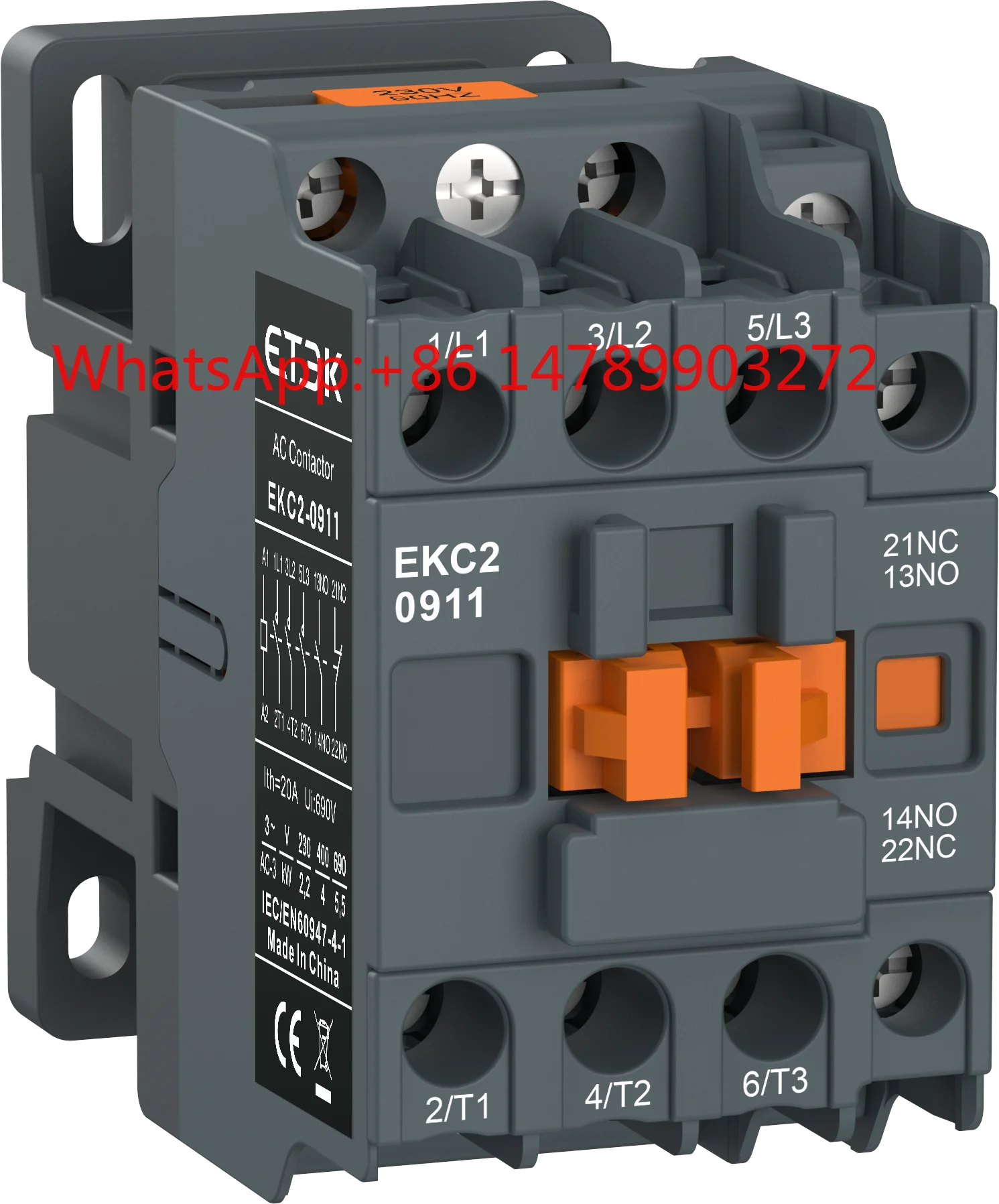 EKC2 AC Contactor 9-95A 3/4P 24-380V Fire Resistant Cabinet Module