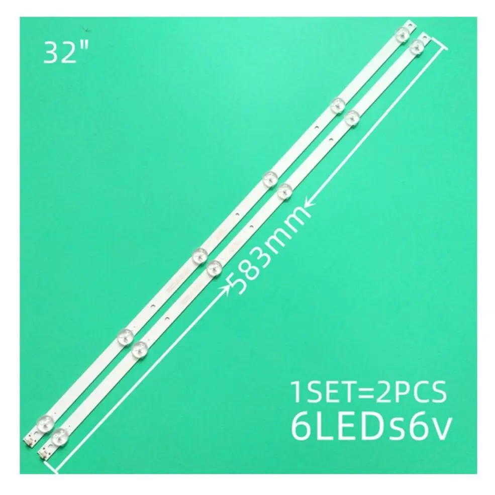 2 sztuk = 1 zestaw 6led 6v 583mm K320WDC1 K320WDC2B 32PHF5082/T3 32PHF3082/T3 K320WDX-A2 AOC 32M2070 32DS170 32tx170