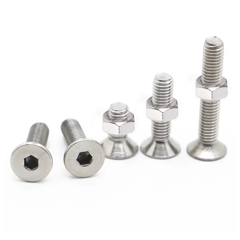 M2 M2,5 M3 M4 M5 M6 M8 DIN7991 304 Edelstahl Sechskant Innensechskant Senkkopf Flachkopfschraube Muttern Schrauben Sortiment Kit – Detail 8