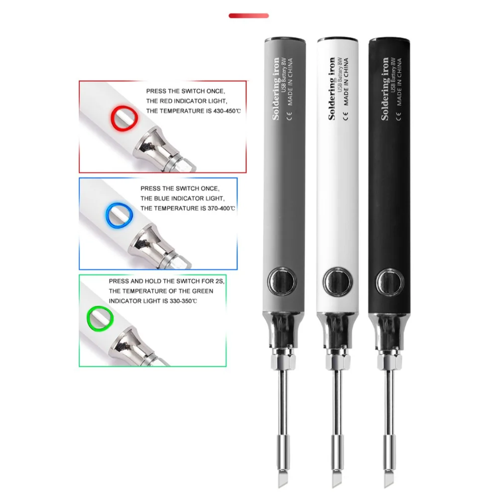 Bezprzewodowa lutownica elektryczna bateria lutownica USB 5V8W szybkie ładowanie bateria litowa przenośna naprawa narzędzia spawalnicze