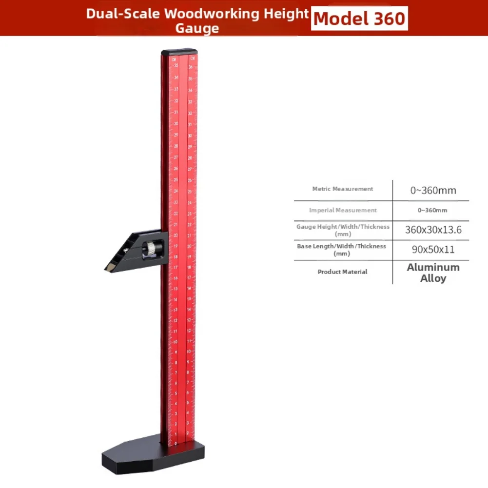 

1 шт., деревообрабатывающий измеритель высоты, метрическая и дюймовая настольная пила, линейка для измерения глубины, фреза, регулировка маркировки, линейка