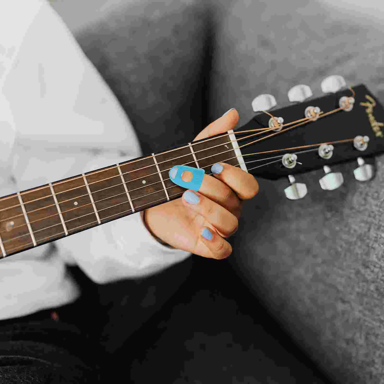 

50 Pcs Finger Protectors Guitar Cots Sleeves Practice Caps Bass Silica Gel Learner Fingertip Women's