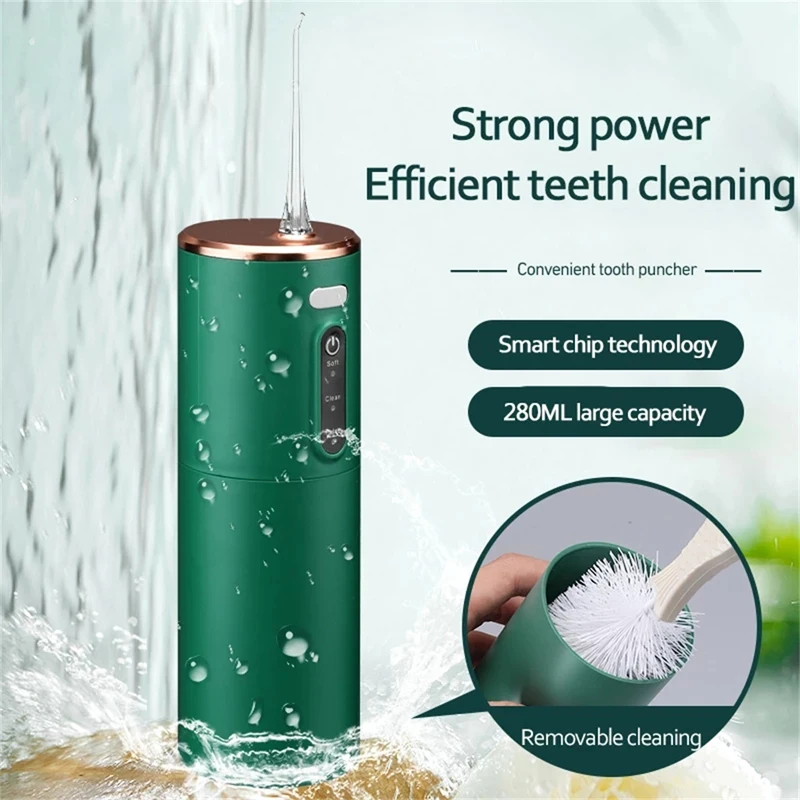 

Portable Oral Irrigator Tooth Cleaner 1400 Pulse/Min for Deep Cleaning 3 Modes Removes Plaque Tartar, Prevents Decay Gum Disease