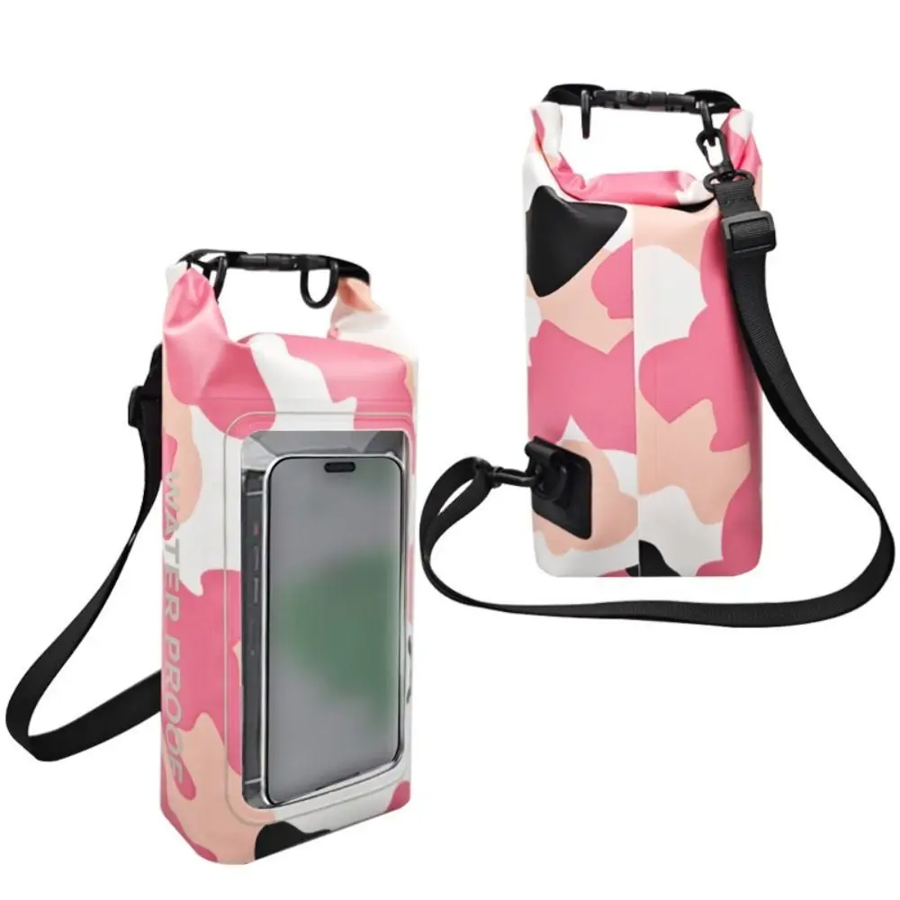 2L New PVC Clip Swimming Waterproof Bag Outdoor Mesh Material Messenger Bag Beach Sports Cell Phone Bag