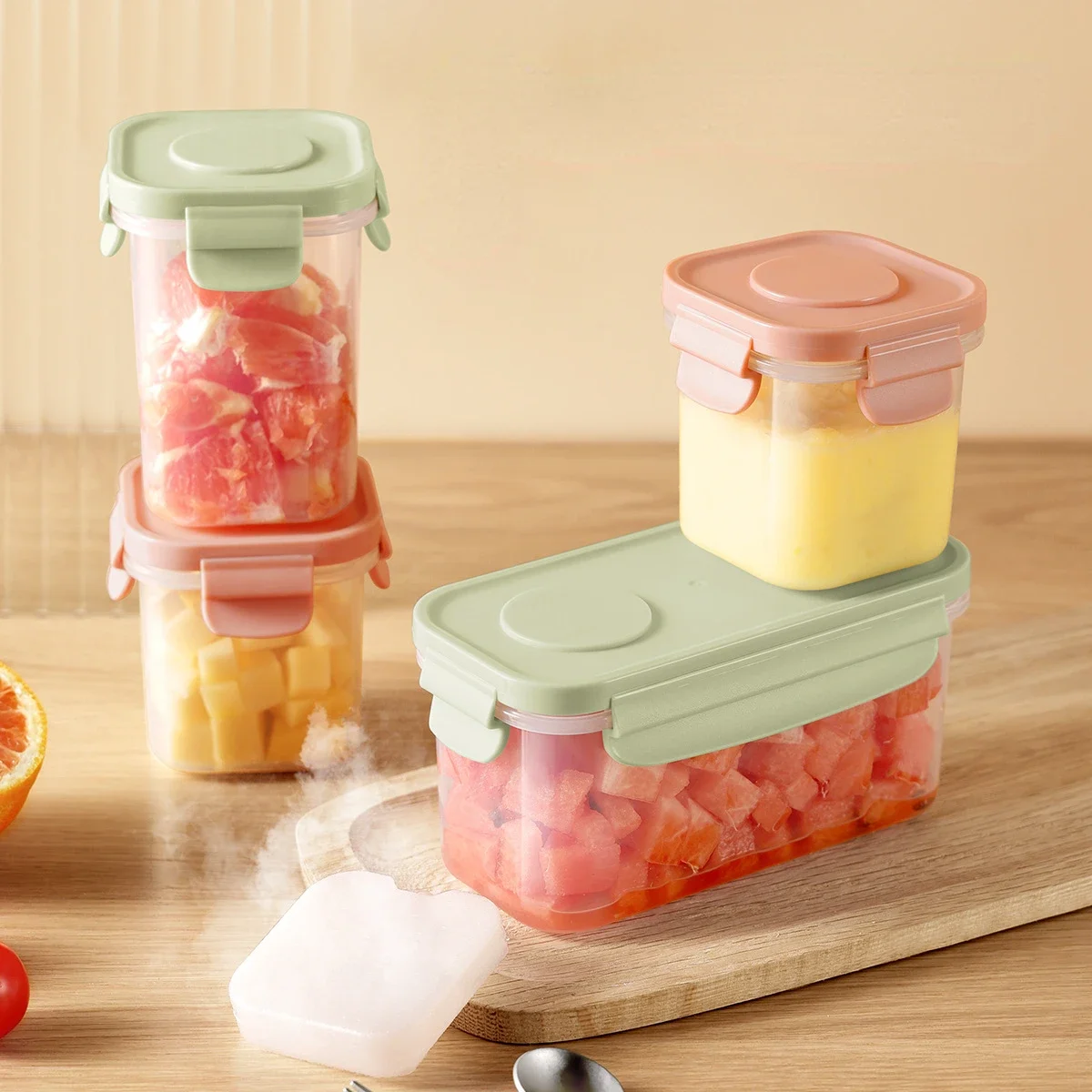 

Fresh preservation box with ice grid, sealed auxiliary food storage box, portable fruit storage box