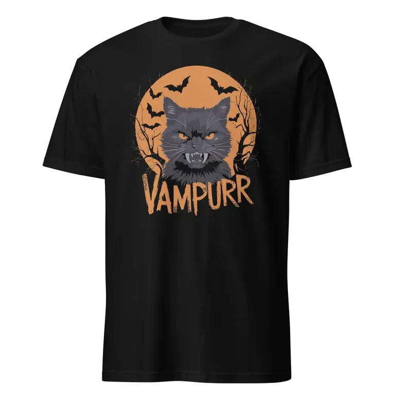 Vampurr T-Shirt | Funny Halloween Cat Shirt | Spooky Vampire Cat Design