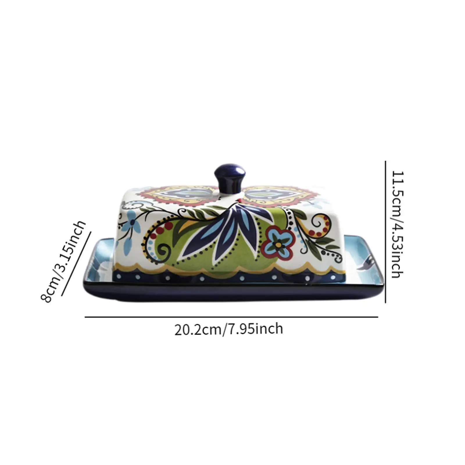 طبق زبدة الجبن مع غطاء لسطح بوفيه الثلاجة #6