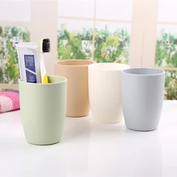 Round Plastic Toothbrush Cup Lovers Toothbrush Cup Simple Household Bathroom Toilet Wash Cup Gargle Cup