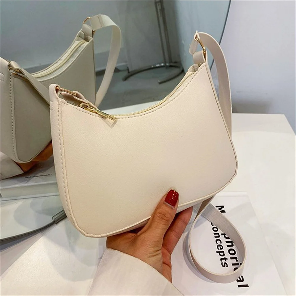 Women\'s Handbags Fashion Underarm Bag Solid Color PU Leather  Elegant Hobos TotesBag Messenger Bento Shoulder Bags