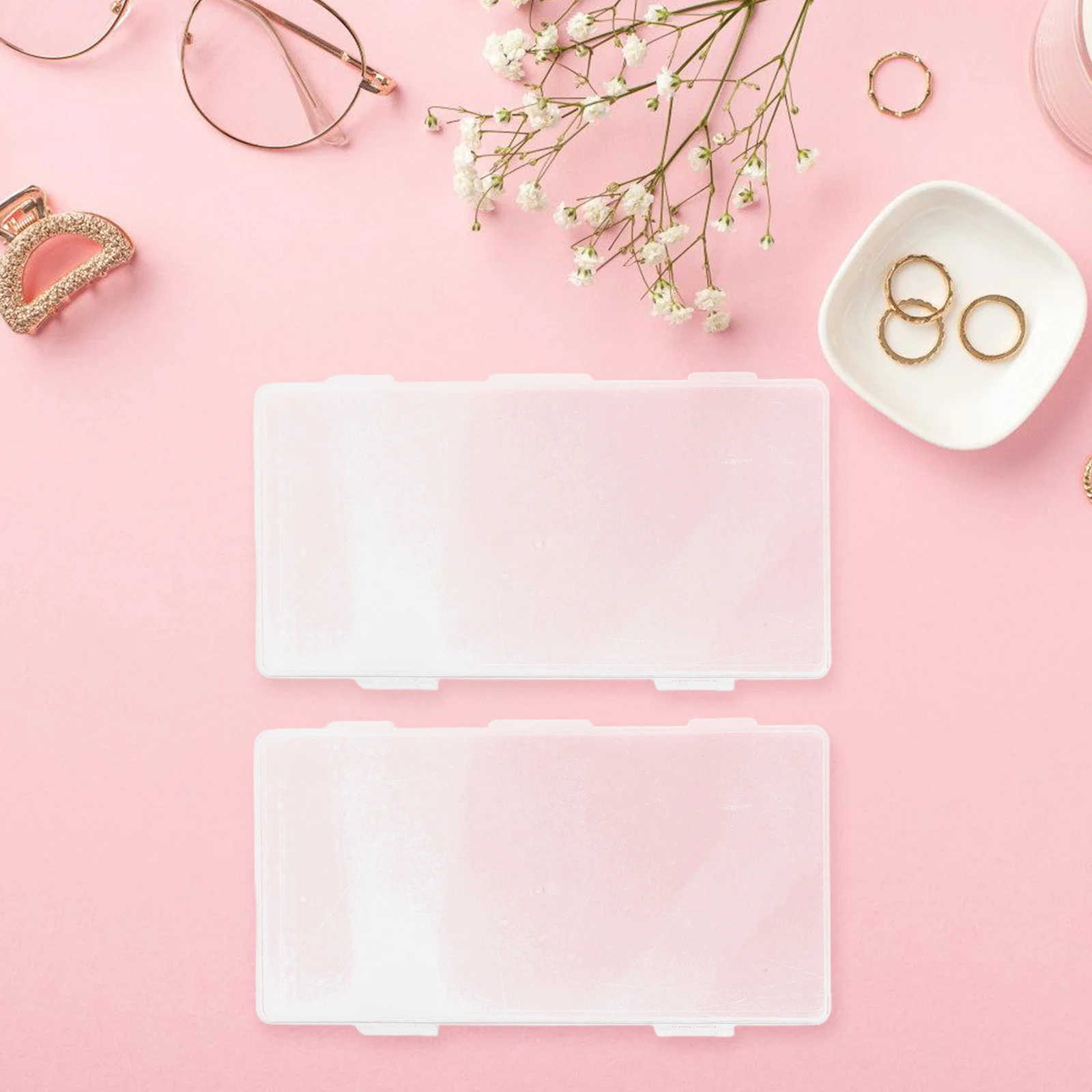 

20Pcs Mini Plastic Bead Storage Boxes Transparent Small Rectangular Organizer Containers Dustproof Lid Jewelry Craft Holder