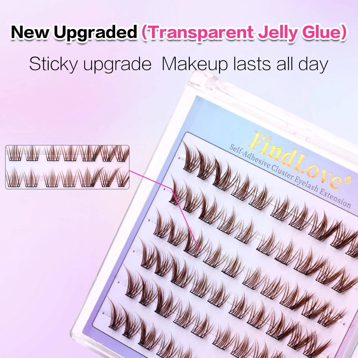 60pcs Brown Pre Glue Lashes 11-14mm Fox Eye Lash End Eye Elongated False Eyelashes Natural and Reusable Glue Free Lashes Makeup