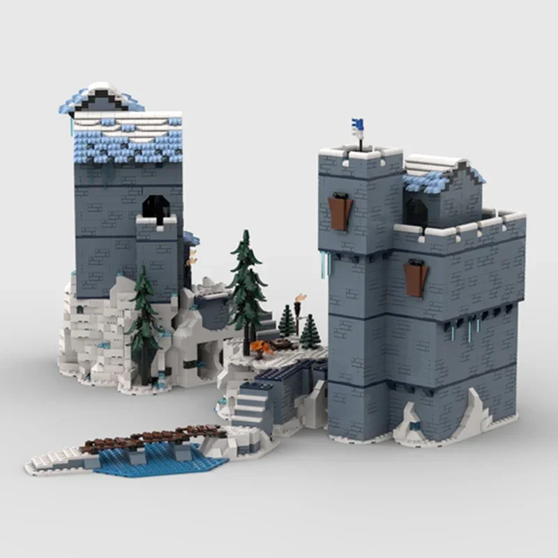 Winter Castle Model Moc Building Bricks Snow Guard's Fortress Technology Modular Blocks Gifts Christmas Toys DIY Sets Assembly