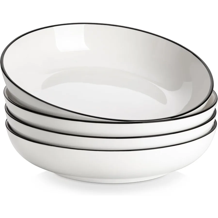

10 Large Pasta Bowls 56 OZ White Salad Bowls Soup Bowls for Serving Pasta Salad and Soups Porcelain Serving Bowls Set of 4 with