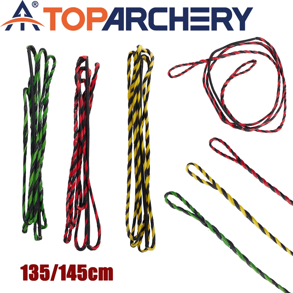 

135/145cm Archery Bow String 16 Strands Recurve Bow Replacement Bowstring Fit 48''-60''Bow Hunting Bow Shooting Accessories