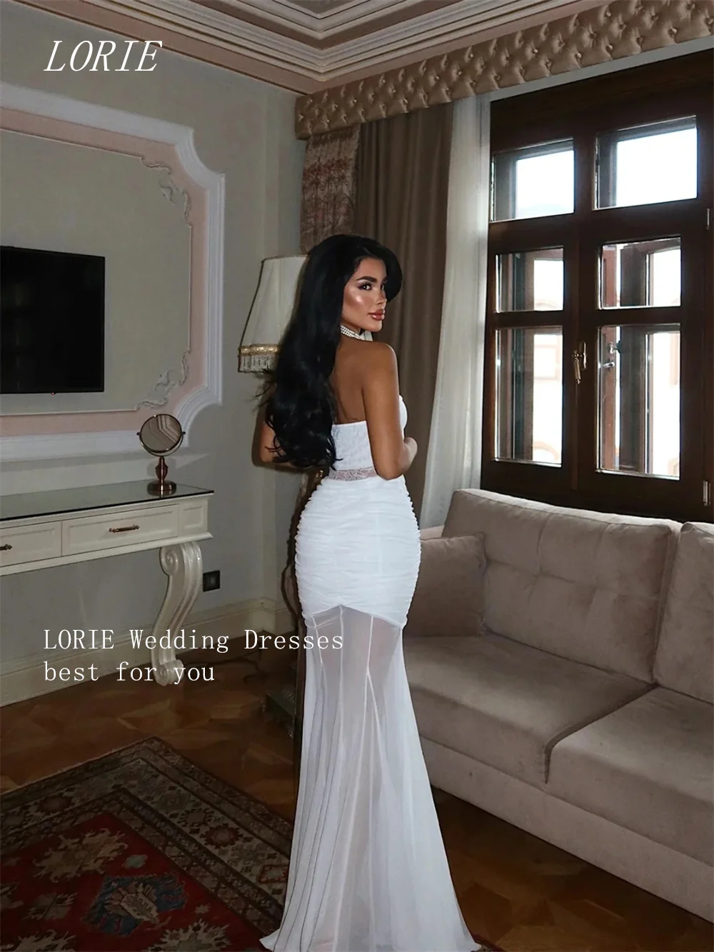 

LORIE Luxury Mermaid Civil Wedding Dress Gala Sweetheart Bridal Dresses Appliques Lace Engagement Wedding Gown Customized 2026