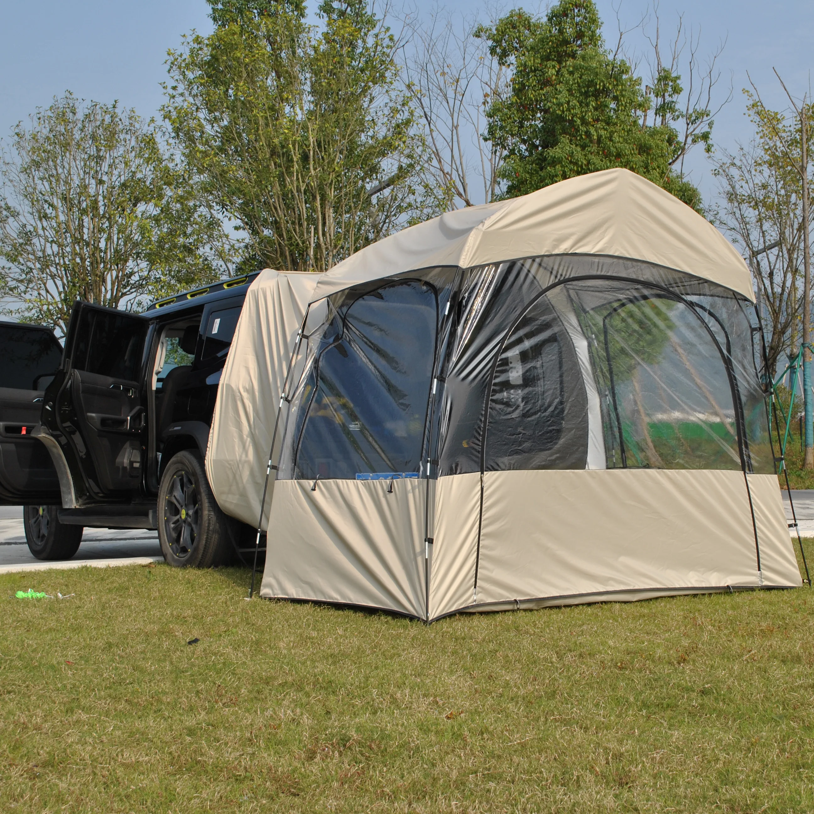 3 Person All Weather Camping PVC Tent/SUV Tent, Outdoor Transparent Tent PVC House Portable for Van,transparent Car Tent