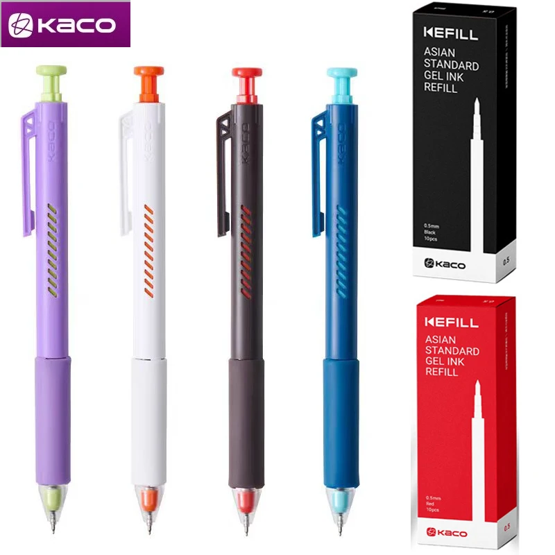

Kaco ON Charging Gel Pen 0.5mm Retractable,Dual-Ball Tip,Quick-Drying Black Ink,High-Tech Mech Design for School,Exam Office Use