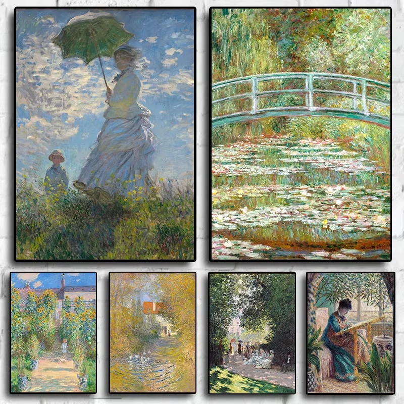 Famosa arte de Claude Monet pintura diamante imagem de arte de parede para quarto escritório decoração de casa presente