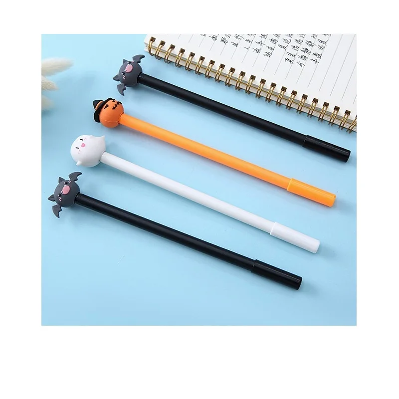 3pcs Halloween Gel Pen Set Ghost Pumpkin Bat Party Gift Supplies 0.5mm Ballpoint Black Color Ink Office School F7241